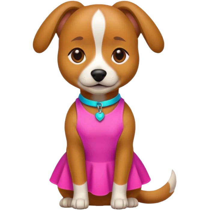 DOG wearring neon fashion dress emoji