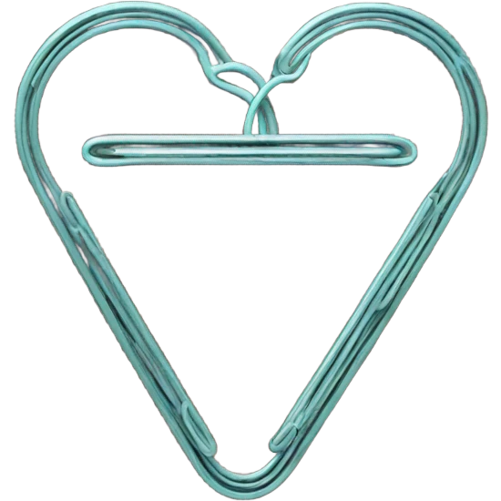 vintage paper clip heart  emoji
