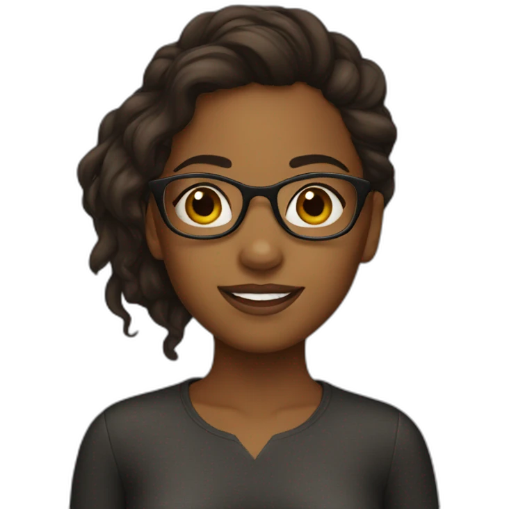 A brown Girl with glasses emoji