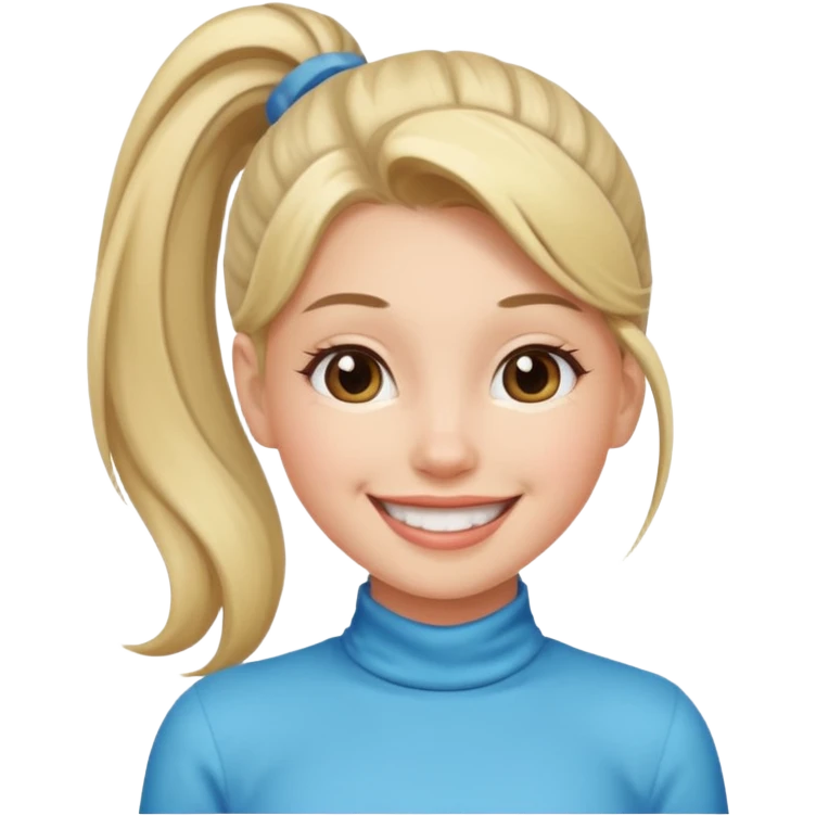 cô gái ấy buộc tóc cao emoji