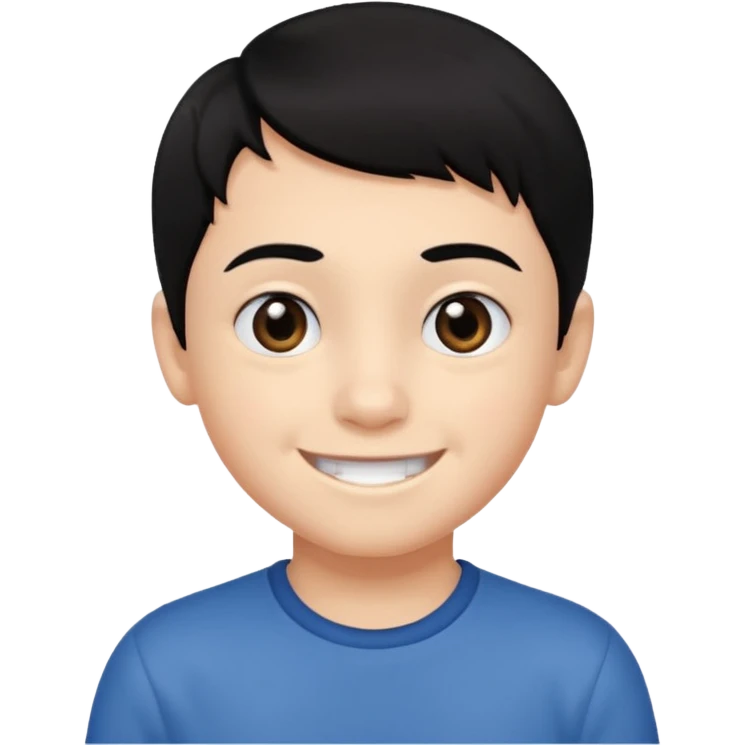 7 yaş siyah göz siyah saç erkek çocuk beyaz tenli emoji