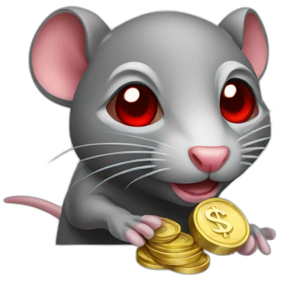 rat with money red eyes emoji