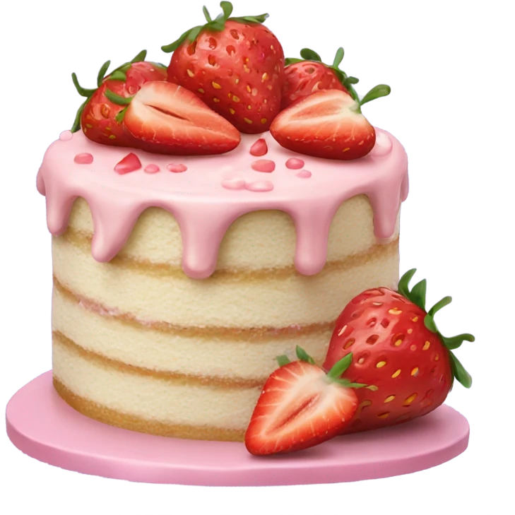 birthday cake with strawberries  emoji