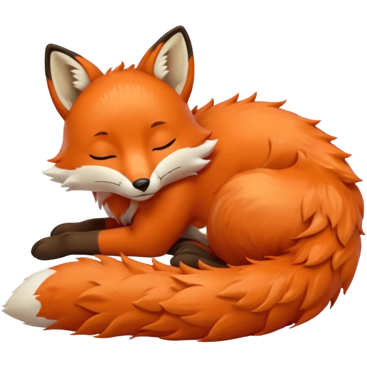 a sleeping fox  emoji emoji