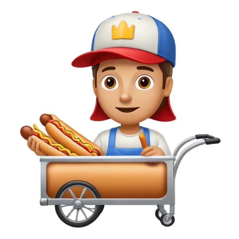 hotdog seller in New York with cart emoji