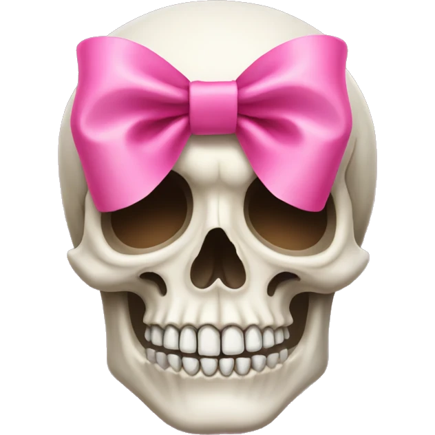 skull with a pink bow emoji