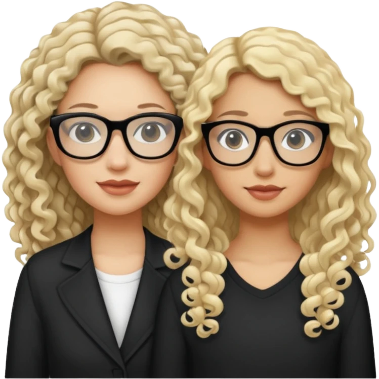 Hey can u make emoji Mother and daughter? Make the bother tan and blond and make the daughter 15 years old and pale w curly long black hair and black glasses emoji