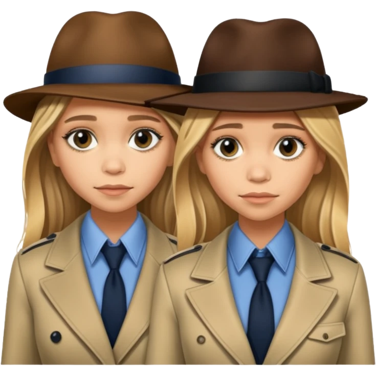 Marykate and Ashley as detectives emoji