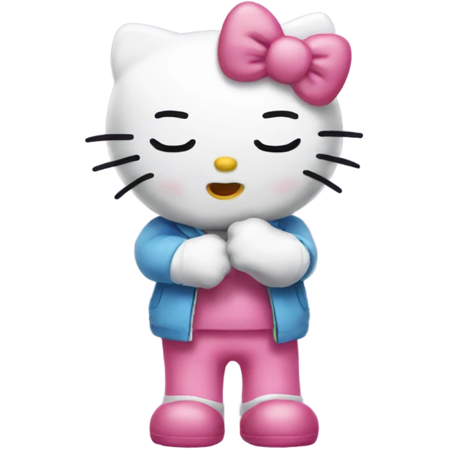 Hello kitty kissing goodbye emoji