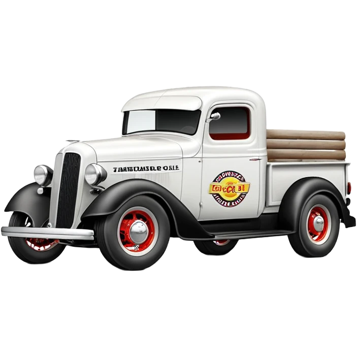 white Standard Oil drag racing 1935 Chevy Rat truck hot rod  emoji