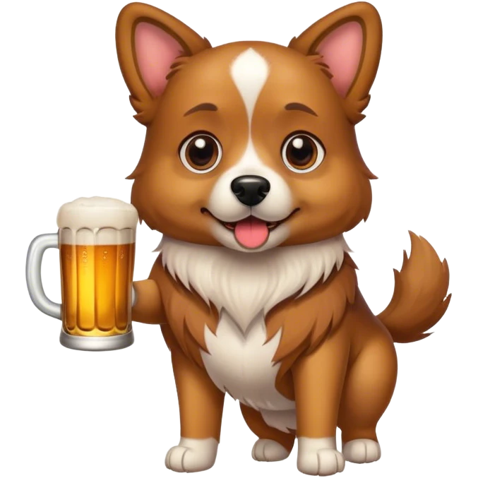 Dog with beer emoji