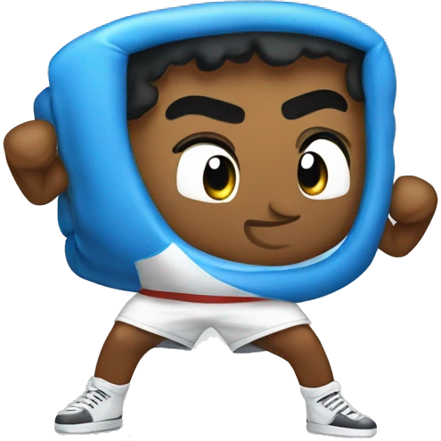 Boxeo celeste y blanco  emoji