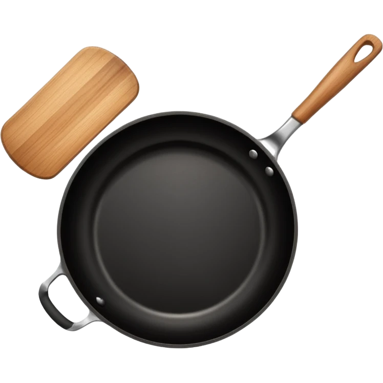 a black pan and spatula inside emoji