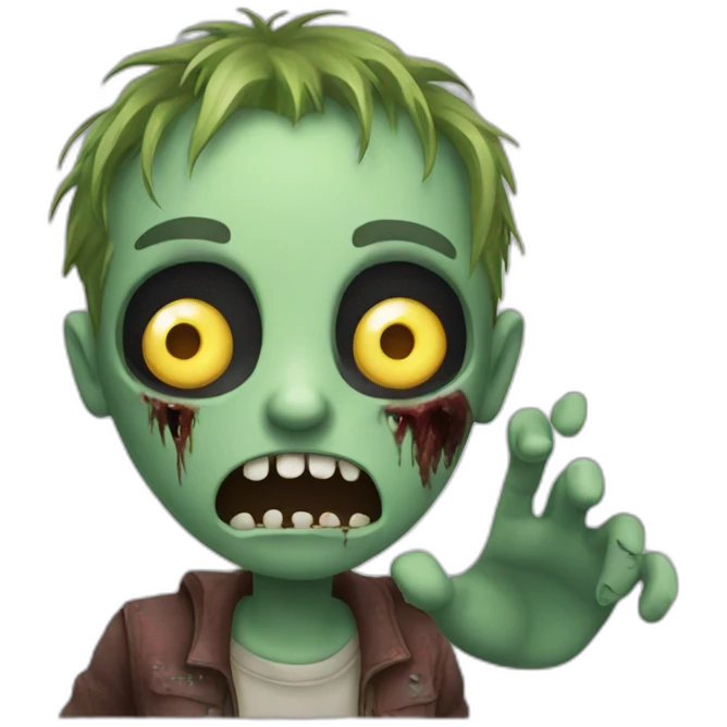 Zombie saying bye emoji