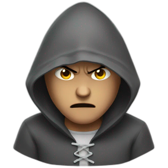 angry hooded man emoji
