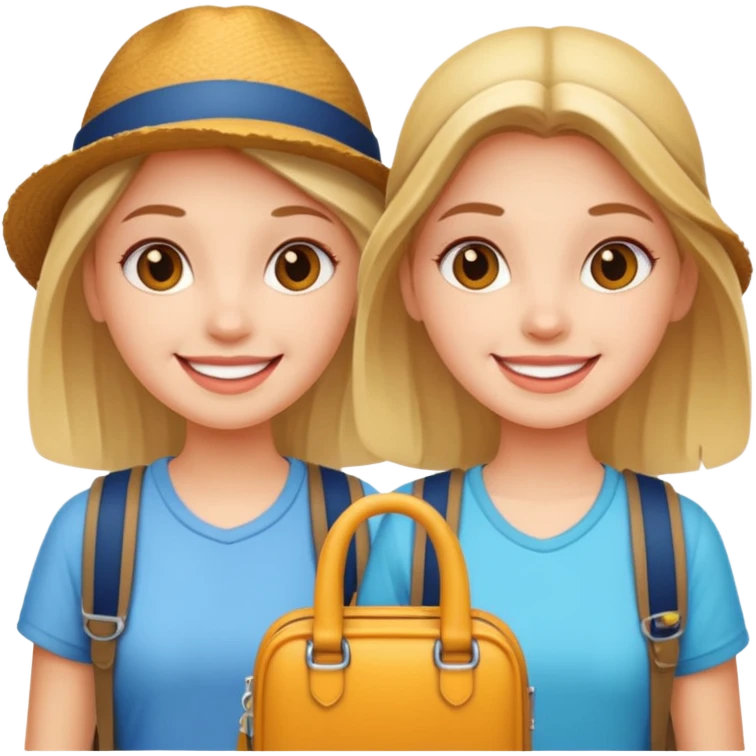 3 girls tourists emoji