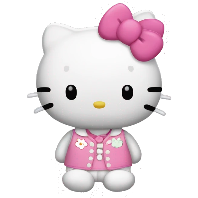 Hello kitty tejiendo  emoji