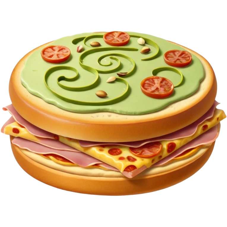 pistachio cream(main), jambon beurre(like flower), pizza emoji