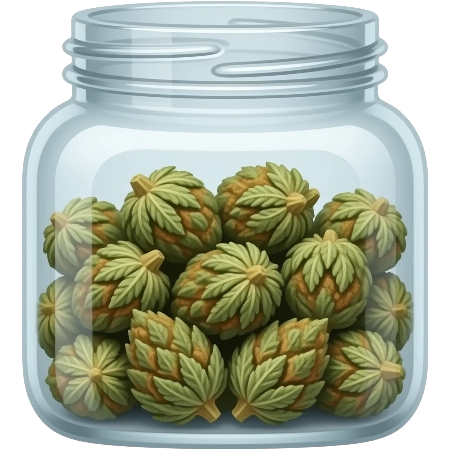 A pound of nugs of  weed in a jar emoji