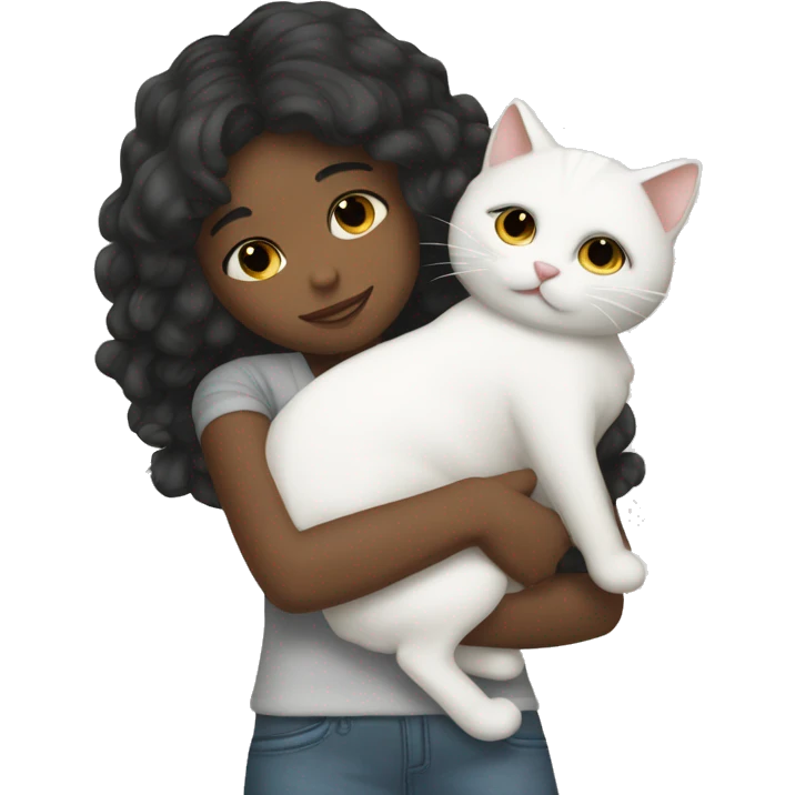 Nc25 skin girl hug white cat emoji