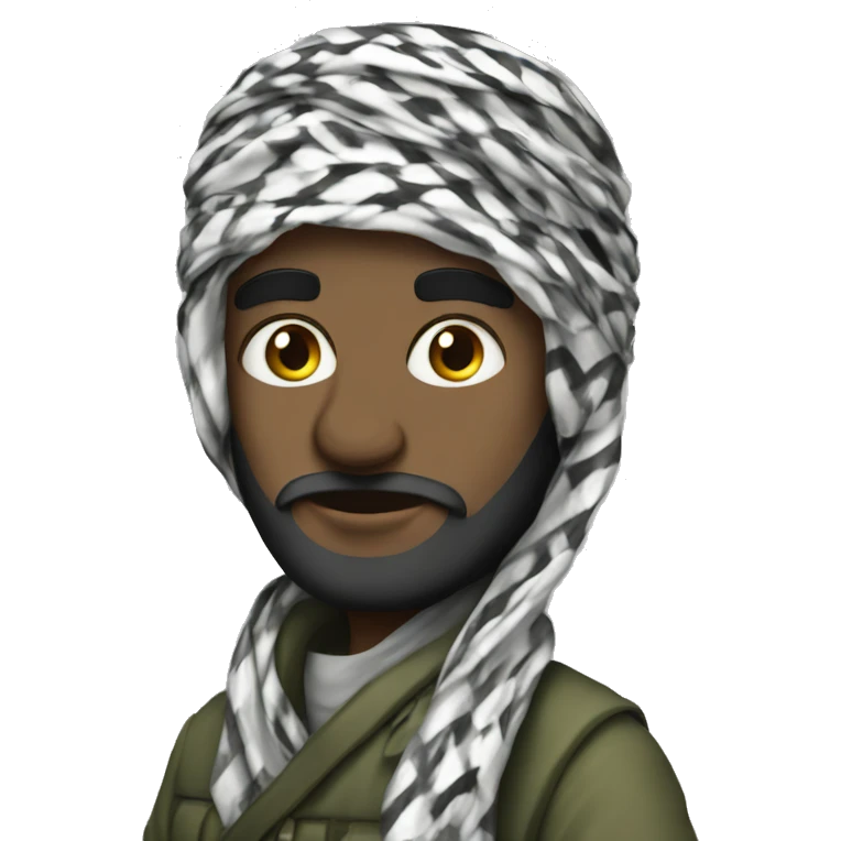 Freedom fighter in keffiyeh emoji