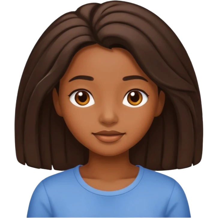 Brown skin girl with relaxed hair emoji
