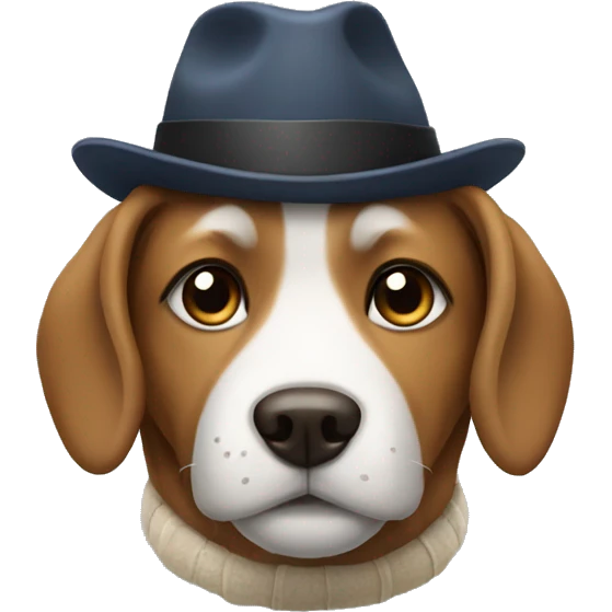 Dog with a hat emoji