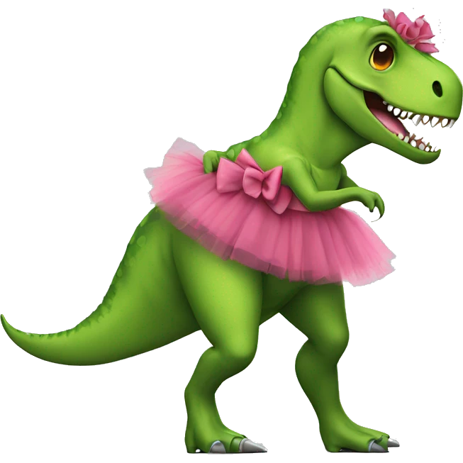 dinosaur with tutu and high heels emoji