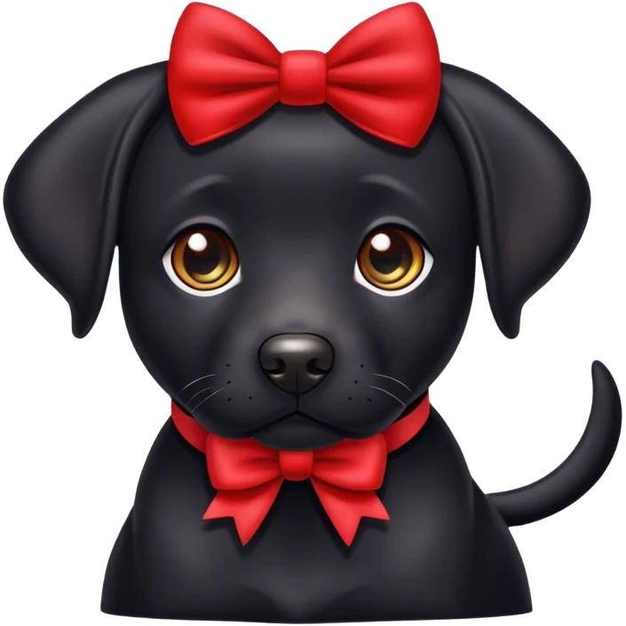Black lab with bow emoji