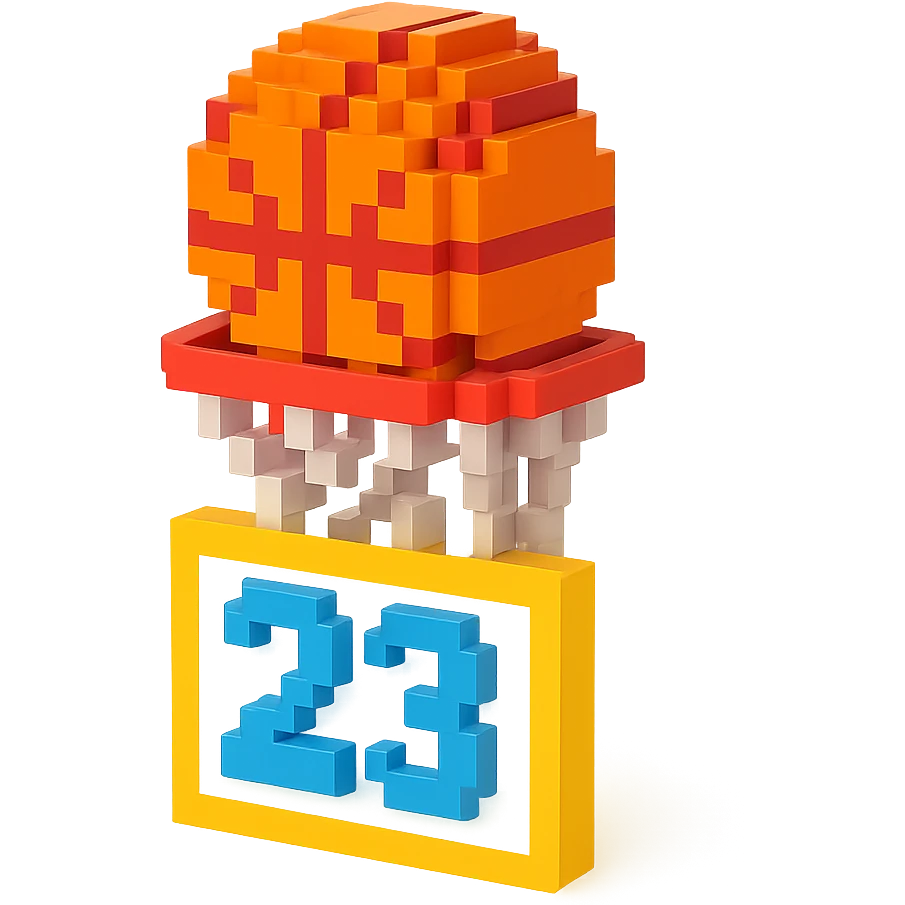 баскетбольный мяч с надписью "23" в сетке, no background emoji