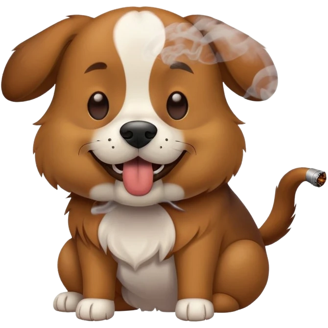 Dog smoking a blunt emoji