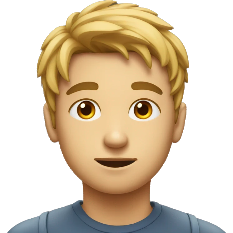 a young man face with who is thinkings hard emoji