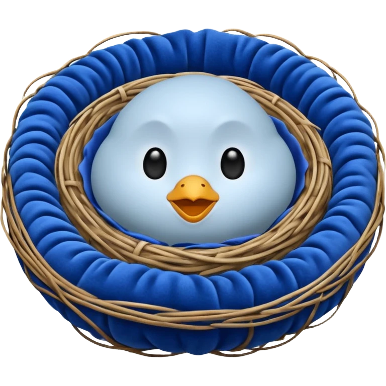 Nest made with blue velvet fabric emoji