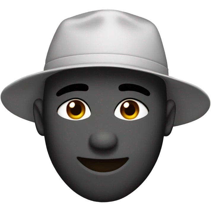 Backwards hat bitting lip emoji