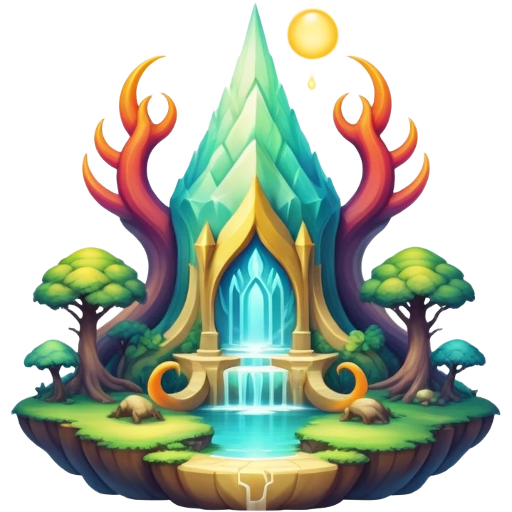 Epic divine complex gradients aesthetic-Fakémon-creature-scenery emoji