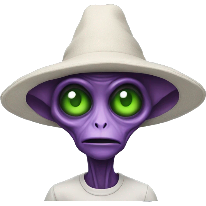 Alien wearing hat emoji