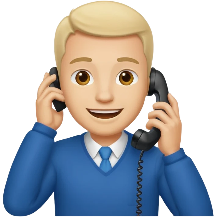 ligth man calling on the phone emoji