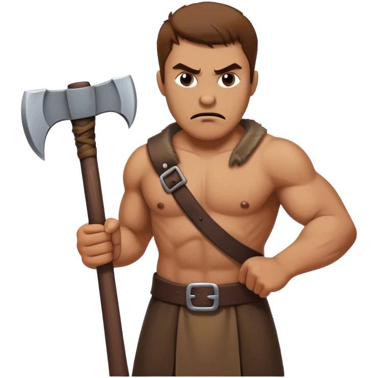 Man holding axe menacingly emoji