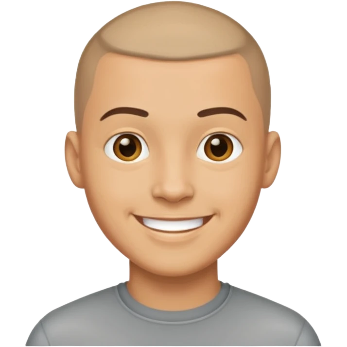 light skin man with buzzcut  emoji