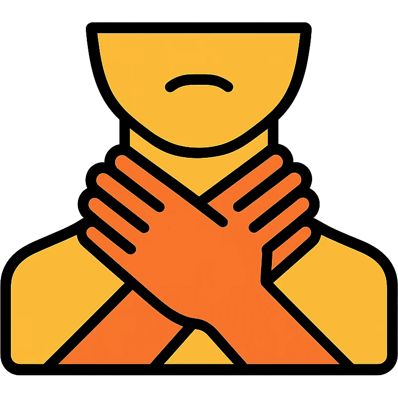 color outline icon of hands at throat emoji