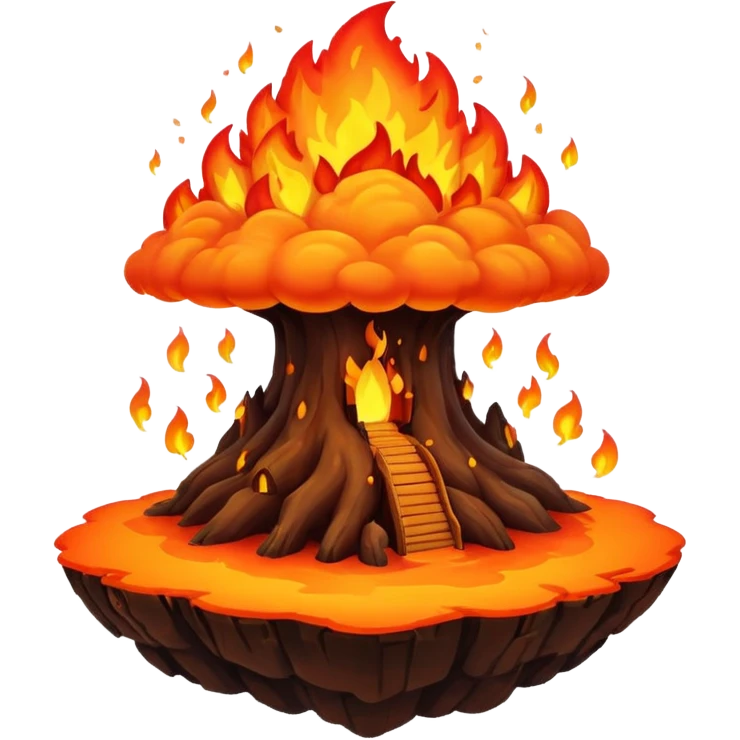 fire flying island emoji