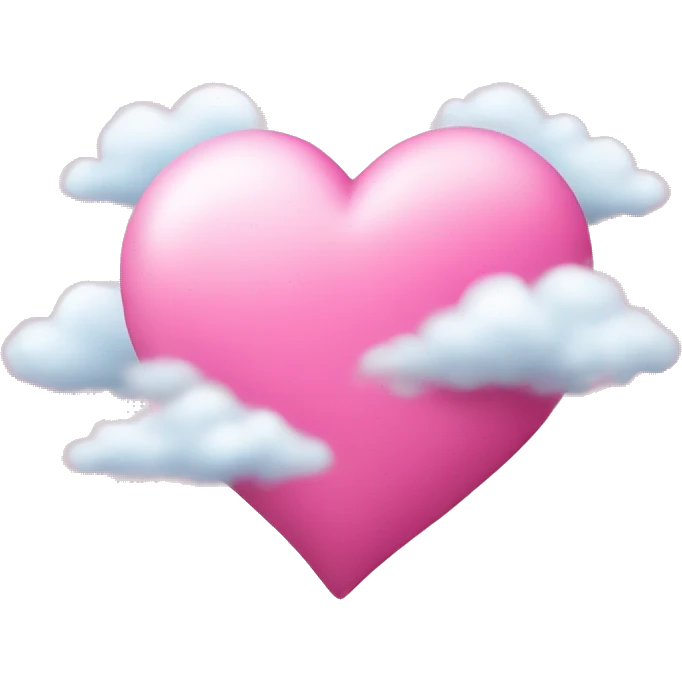 Pink heart with a cloud emoji