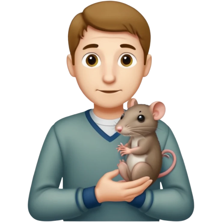 Ron Wizzly' from Harry Potter holding his pet rat in his right hand emoji