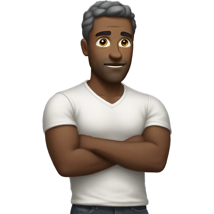 humble man with high-power pose emoji
