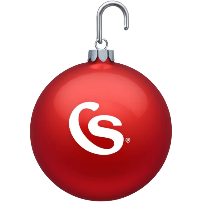red Christmas ball with logo "S" emoji