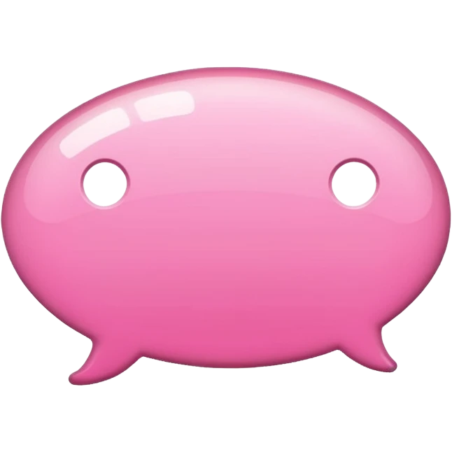Pink texting bubble no face on it
 emoji