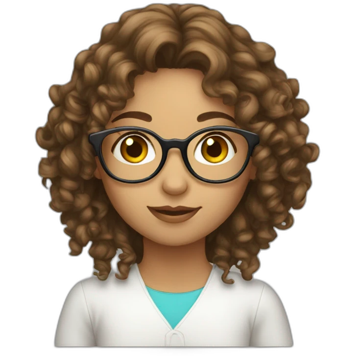arabian long curly brown hair glasses girl emoji