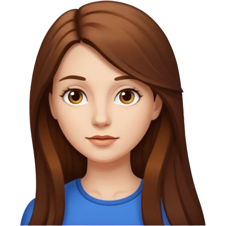 WHITE WOMAN LONG BROWN HAIR emoji