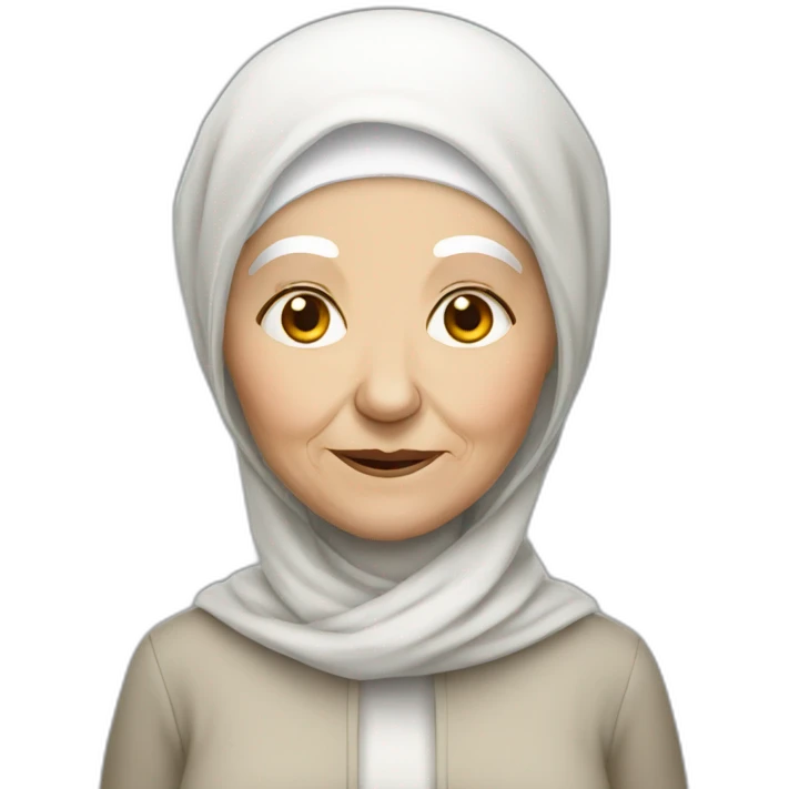 very old white woman white hijab emoji
