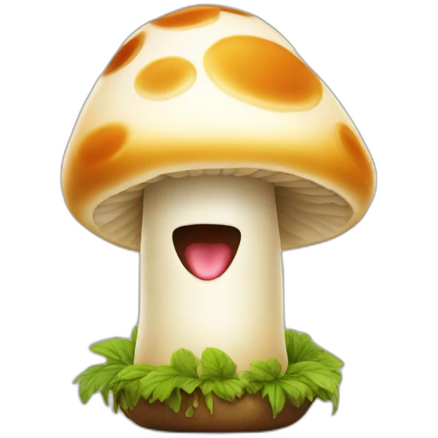 a mushroom that eats ice cream emoji